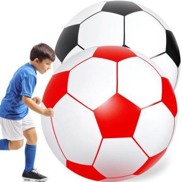 Imagem de Bola de futebol inflável Lewtemi Giant 100cm preta vermelha 2 unidades