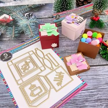 Imagem de Alinacutle 1 peça de molde de corte de metal para fazer cartões feitos à mão, álbum de recortes, presente de papel, decoração de férias, modelo feito à mão - alinacutle (caixa de cubo cortado)