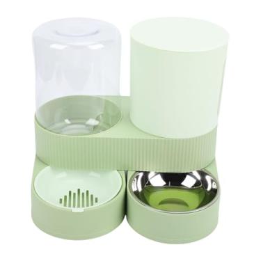Imagem de Diydeg Alimentador para Gatos e Dispensador de água, 2 Em 1, Separação úmida e Seca Giratória de 180 Graus, Alimentador Automático para Gatos, Fonte de água, Tigela de Autoalimentação (Verde)