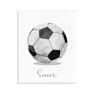 Imagem de Stupell Industries Arte de placa de parede Let's Play Ball Futebol, design de Christine Simpson Art, 35 x 28 cm