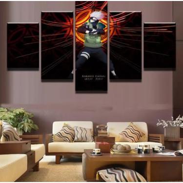 Imagem de Kit quadro decorativo 5 peças 95x60cm Kakashi Hataki