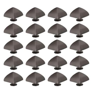 Imagem de Conjunto de rebites de parafuso de ponta quadrada, 20 peças, pirâmide de liga de zinco, punk, bolsas de couro, kits de reparo para encadernação, hardware decorativo forte e (Prata Preto)
