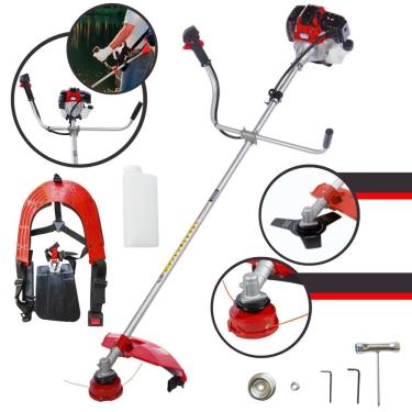 Imagem de Roçadeira Multifuncional Toyama RT43-L Motor 2 Tempos 43cc 10.000rpm 1,7HP de Potência Cortador de Grama Com Cabeçote de Nylon + Lâmina 3 Pontas