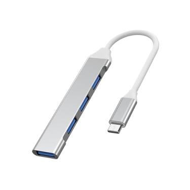 Imagem de Adaptador USB multiportas, divisor USB A de 4 portas com USB 3.0/2.0, transferência de dados de 5 Gbps compatível com MacBook, telefone, teclado, mouse, HDD