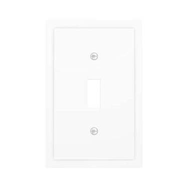 Imagem de Wmhusu Capa decorativa para interruptor de luz, branca, 1 grupo, placa de parede, interruptor único, capas de tomada, placa elétrica para decoração de banheiro e quarto