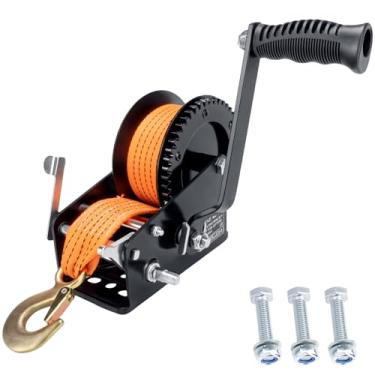 Imagem de Guincho de reboque de barco resistente de 1,587 kg com alça de 80 m, catraca bidirecional, guincho de reboque de engrenagem 4: 1/8: 1, manivela portátil para barco, caminhão, reboque, trailer, trailer