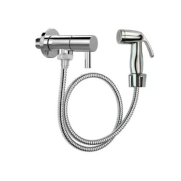 Imagem de Ducha Higiênica Para Banheiro KIT COM REGISTRO ÚNICO Chuverinho Íntimo Resistente Cromada Aço Inox