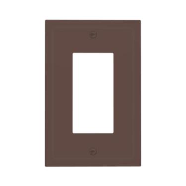 Imagem de Wmhusu Capas de tomada marrom escuro 1 placa de parede de balancim único capa decorativa para interruptor de luz GFCI receptáculo placa elétrica para sensor de movimento regulador USB