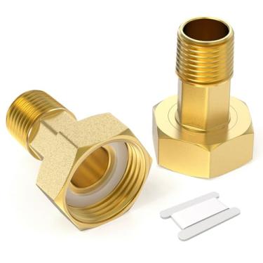 Imagem de TAISHER 2 peças de encaixe de tubo de medidor de água de latão, 2,5 cm BSP fêmea x 3/10.2 cm NPT macho para medidores de água, bombas de água e medidores de calor com arruela de vedação