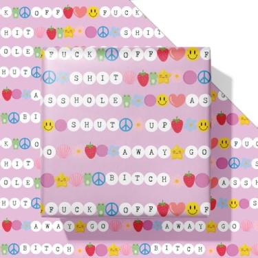 Imagem de Altarho Papel de embrulho engraçado para adultos, homens e mulheres, 6 folhas, palavras rudes, presente de aniversário engraçado para mãe, pai, avó, festa, Natal, 50 x 71 cm por folha