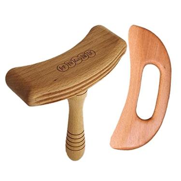 Imagem de barenx Ferramenta de massagem Gua Sha de madeira para liberação das pernas, braços e ombros