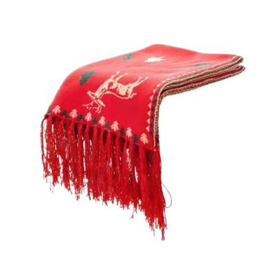 Imagem de Toalha de mesa natal trilho de malha crochê 2mx47cm(Vermelho 177,150x47)