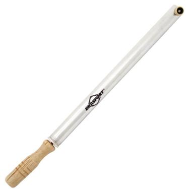 Imagem de Bomba De Ar Manual Com Bico Frontal Cromada Com Cabo De Madeira - 8895 - Brasfort