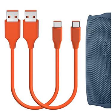 Imagem de GEEKRIA Cabo de carregador curto para alto-falantes USB compatível com JBL Grip, Flip 7/6, Charge 6/5, GO 4/3, Clip 5/4, USB-C/Type-C Cabo de carregamento de energia de substituição (pacote com 2