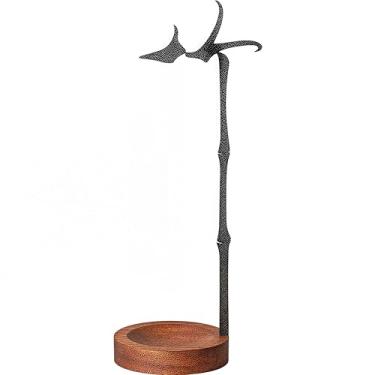 Imagem de Chiorgone Suporte de incenso – Queimador de incenso de cabeça para baixo feito à mão com suporte de bandeja redonda, presente decorativo para relaxar em casa, ioga, meditação, spa e escritório