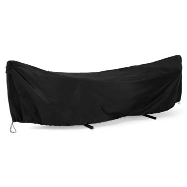 Imagem de LUMINFLY Capa preta de rede externa de 3,5 m, tecido Oxford impermeável, escudo protetor de chuva com cordas de amarrar para balanços de jardim