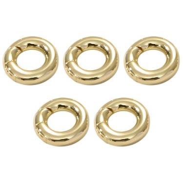 Imagem de 5 peças de suprimentos para fabricação de joias, conector de pingente dividido, anéis divididos preenchidos com ouro 18K, anéis de salto de cobre banhados a ouro, anéis divididos para pulseiras faça