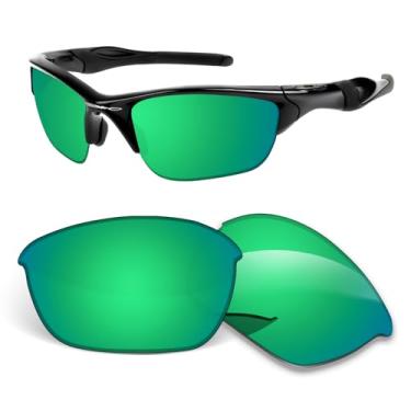 Imagem de Lentes de substituição de 1,5 mm compatíveis com óculos de sol Oakley Half Jacket 63 mm, resistente a arranhões e impactos - Verde polarizado