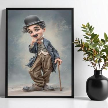 Imagem de Quadro Charlie Chaplin - Caricatura 24X18Cm - Quadros On-Line