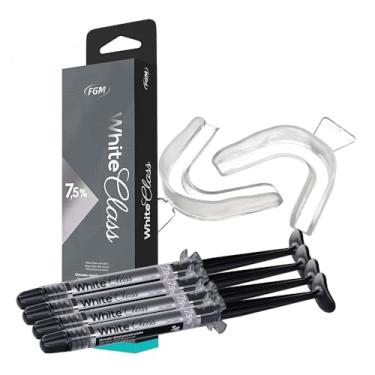 Imagem de Kit 4 Clareador Dental Caseiro Moldeira White Class 7,5% Fgm