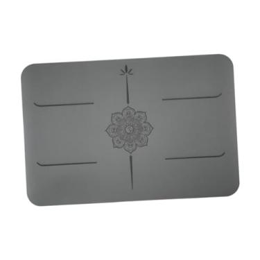 Imagem de simhoa Tapete de ioga pequeno, antiderrapante, para meditação, academia, com apoio para os joelhos, ideal para exercícios de flexão de joelhos, viagens e, Cinza Profundo