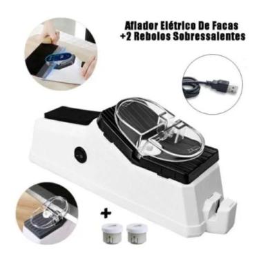 Imagem de Afiador Elétrico De Facas E Tesouras Bivolt Branco - Globalmix