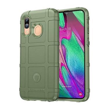 Imagem de IDEWEI Capa para Samsung Galaxy A40, fibra de carbono refinada, anti-queda, anti-impressões digitais, proteção integral. A capa do telemóvel é compatível com Samsung Galaxy A40