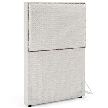 Imagem de Cabeceira Box Solteiro Com Tachas 100 cm Vicenza L02 Bouclê Cru - Lyam Decor