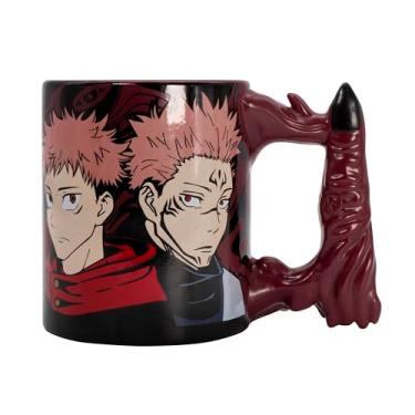 Imagem de ABYSTYLE Caneca de cerâmica Jujutsu Kaisen, 40 ml com alça de dedo 3D Sukuna, design de personagem de anime, utensílios para bebidas para casa e cozinha