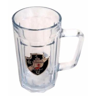 Imagem de Caneca De Vidro Brasão 400Ml - Vasco Da Gama - Mileno