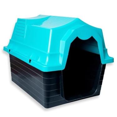 Imagem de Casinha de Cachorro Grande e Medio Porte Desmontavel Casa Plastica com Proteção UV Resistente(Azul Claro)