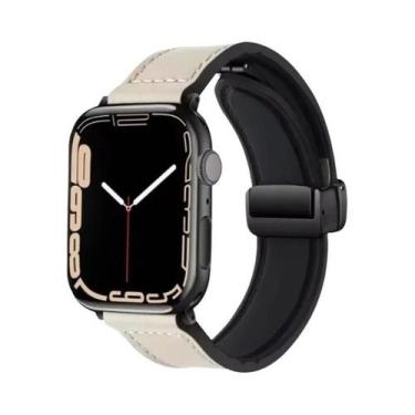 Imagem de Pulseira De Couro Magnética Para Apple Watch De 49mm, 44mm, 42mm, 40mm