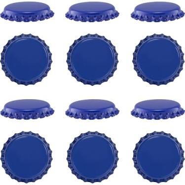 Imagem de Garrafas de cerveja coloridas Pry-Off Caps, absorção de oxigênio, Kombucha/Homebrew, padrão dos EUA de 26 mm, selo da coroa/cortiça, sem PVC, pacote com 12 (azul)