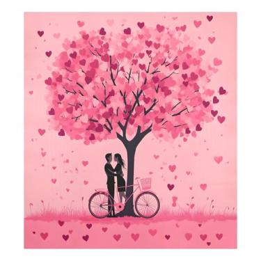 Imagem de SEHANY Capa magnética para máquina de lavar louça, pintura romântica para casais de Dia dos Namorados, adesivos magnéticos decorativos antiarranhões para painel de geladeira e lava-louças, decoração