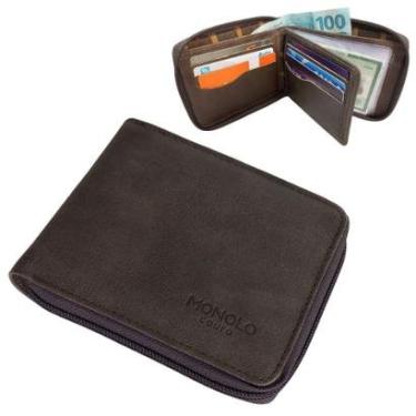 Imagem de Carteira Masculina Couro Legítimo Grande Ziper externo Completa grande executiva porta documentos-Masculino