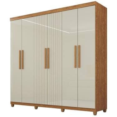 Imagem de Guarda-roupa De Solteiro 100% Mdf 6 Portas 2 Gavetas Benfica Frison