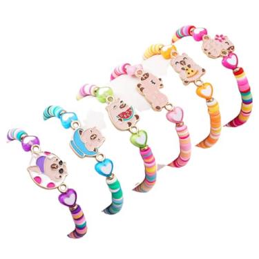 Imagem de ChungLong0593 12 pulseiras com pingentes de animais da amizade, fofo, cachorro, gato, unicórnio, borboleta, heishi, empilhar, disco, argila, miçanga, elástico, verão, praia, pulseiras para mulheres e