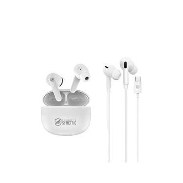 Imagem de Earbuds - Fone de ouvido Bluetooth - Symetric + Fone de Ouvido Tipo C Dual Air - Gshield