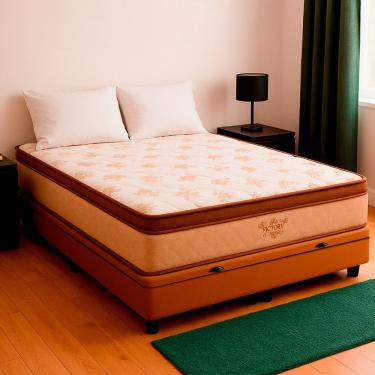 Imagem de Cama Box Casal E Colchão Four Season Molas V-store Bege