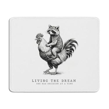 Imagem de TopXmai Mouse pad engraçado de galo de guaxinim para mesa, presentes para amantes de guaxinins, humor de animal sarcástico, tapete de panda para computadores, laptop, mesa, casa, escritório