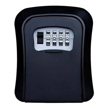 Imagem de Cofre Parede Guarda Chaves Senha Airbnb Dinheiro Cor Preto