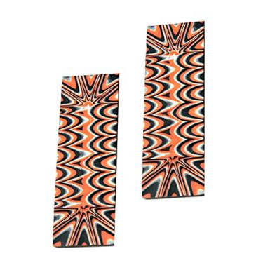 Imagem de HAISDA G10 Cabo de faca balança lajes de ferramentas personalizadas DIY para facas, fabricação de facas em branco, lajes, material de aperto, pacote com 2 peças (laranja/preto)