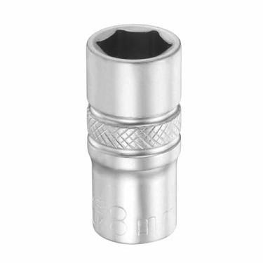 Imagem de HARFINGTON Soquete profundo de 6 pontos 1/10.2 cm drive 8 mm métrico profundo CR-V aço polido niquelado manga flip 25 mm / 2,5 cm ferramenta de soquete extra longo para reparo de parafusos de porcas