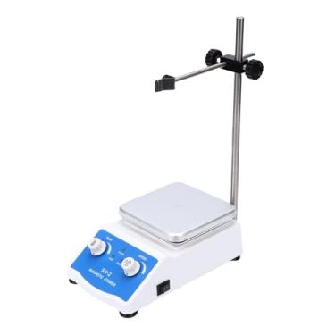 Imagem de Asixxsix Agitador magnético de 2000 ml, 300 a 2600 rpm, pequeno, com almofadas antiderrapantes e controle por botão, para pesquisa científica em laboratório. (Plugue dos EUA 100-240V)