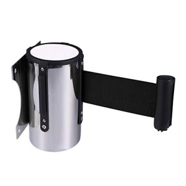 Imagem de uhyOHF Suporte de parede de controle de multidão cinto de barreira retrátil de 5 m cinto de suporte telescópico cinto de segurança multidão fila cerca cinto para banco aeroporto hotel empresa (