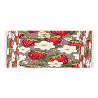 Imagem de Wassud Capas de lavadora e secadora de flores de morango, protetor de lavadora com sacos de armazenamento, capa de geladeira à prova de poeira com bolsos para lavanderia doméstica, cozinha, 120 x 55