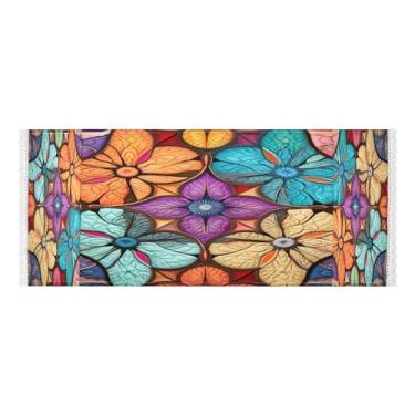 Imagem de Wassud Capas florais coloridas para lavadora e secadora, protetor de lavadora com sacos de armazenamento, capa de geladeira à prova de poeira com bolsos para lavanderia doméstica, cozinha, 120 x 55 cm