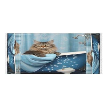 Imagem de Wassud Capas de lavadora e secadora de gatos de pelo comprido, protetor de lavadora com sacos de armazenamento, capa de geladeira à prova de poeira com bolsos para lavanderia doméstica, cozinha, 120 x