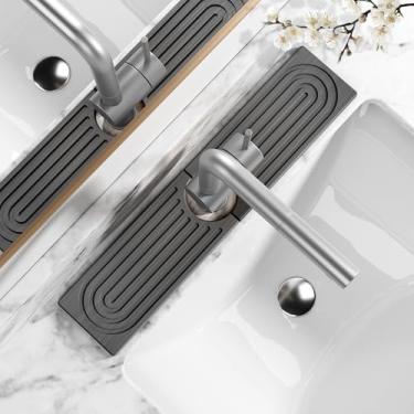 Imagem de MAGKOTA Tapete de torneira de pedra para pia de cozinha - Proteção contra respingos de pia de diatomita de secagem rápida, evita acúmulo de umidade e manchas de água, bandeja de pedra absorvente de