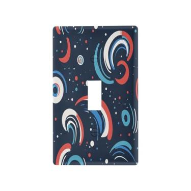 Imagem de Wassud Playful Swirl Light Switch Cover Plate Decorativa Capa de Parede para Tomadas Elétricas Interruptor Único 4,53 x 2,76 Polegadas
